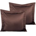 thumbnail image 1 of NTBAY 2 Pack Silk Satin Euro Pillow Shams, Super Soft and Cozy European Throw Pillow Covers, 26" x 26", Dark Brown, 1 of 5