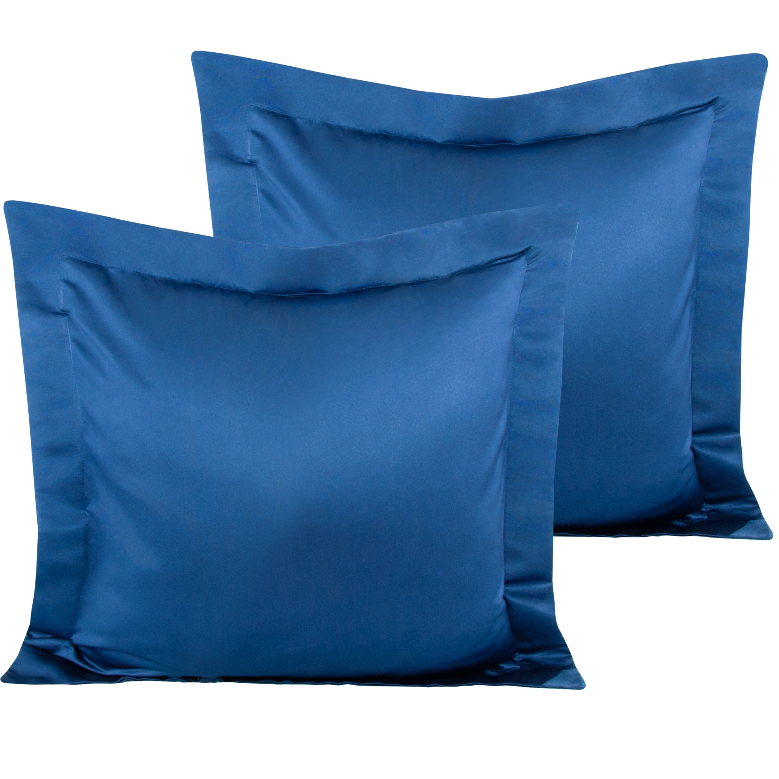 NTBAY 2 Pack Silk Satin Euro Pillow Shams, Super Soft and Cozy European Throw Pillow Covers, 26