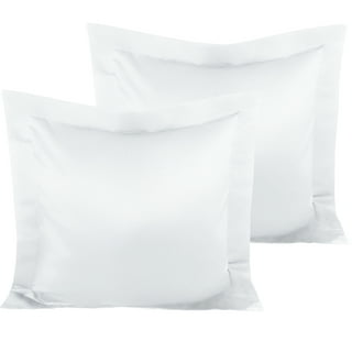 White Decorative Pillow Covers Faux Silk, Pinch Pleat, 24x24 inch, Pack of 2