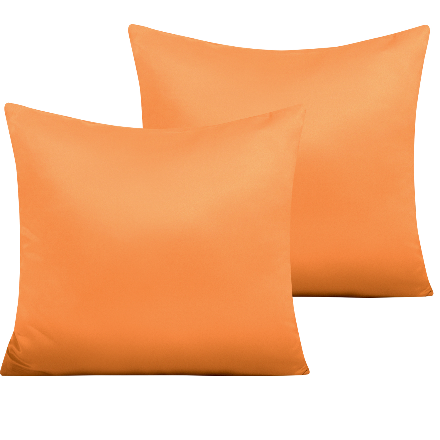 NTBAY 2 Pack Silk Satin Euro Pillowcases with Hidden Zipper, 18"x18