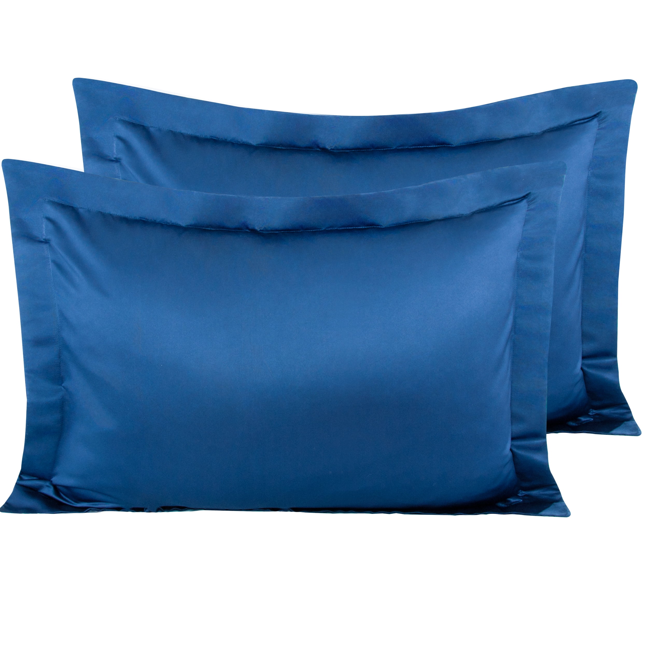 NTBAY 2 Pack Silk Satin King Pillow Shams , Oxford Pillowcases with