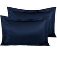 thumbnail image 1 of NTBAY Satin Pillow Shams, 2 Pack Luxury Pillow Cases, Queen, Navy Blue, 1 of 4