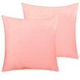 thumbnail image 1 of NTBAY 2 Pack Velvet Throw Pillow Cover, Soft Decorative Square Pillowcase, Cushion Cover with Hidden Zipper, 16"x16", Pink, 1 of 5