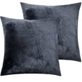 thumbnail image 1 of NTBAY 2 Pack Velvet Throw Pillow Cover, Soft Decorative Square Pillowcase, Cushion Cover with Hidden Zipper, 18"x18", Charcoal Gray, 1 of 5