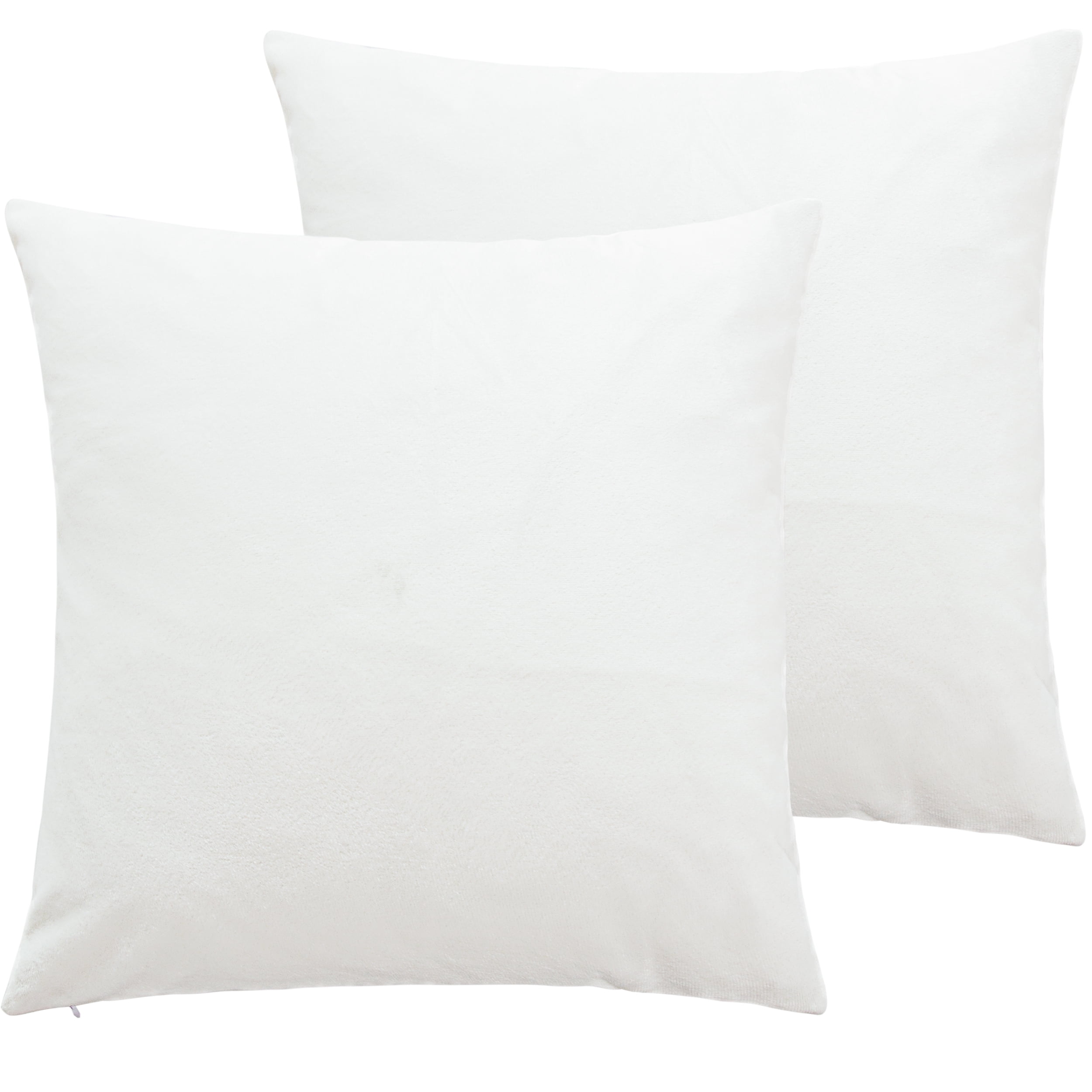 White 20" x 20" Velvet Decorative Throw Pillow Covers Set