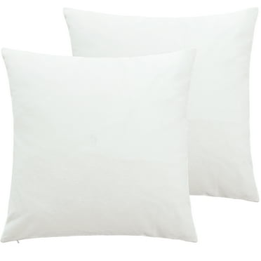 NTBAY 2 Pack Velvet Throw Pillow Cover, Soft Decorative Square Pillowcase, Cushion Cover with Hidden Zipper, 20"x20", White