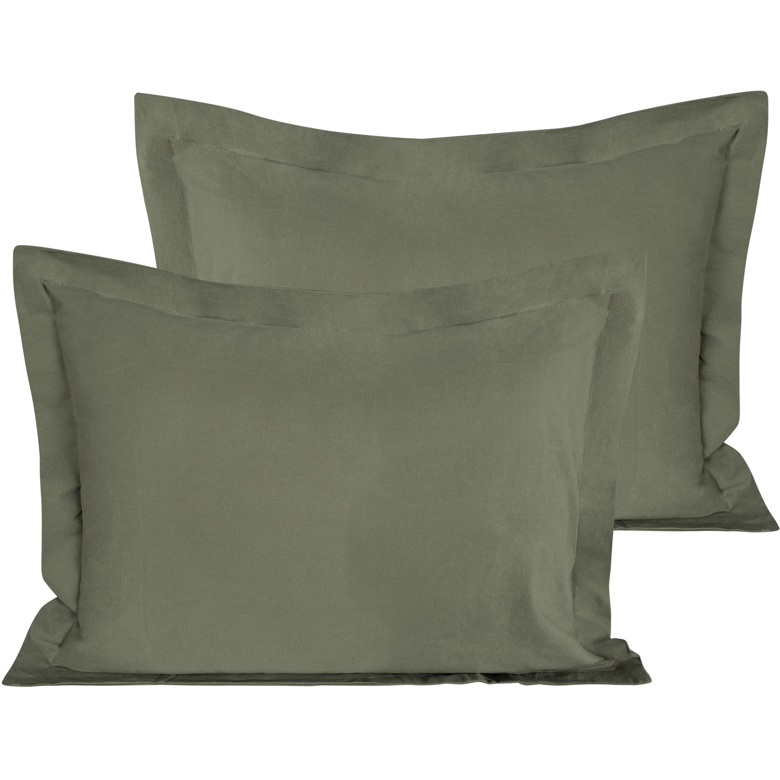 NTBAY 2 Pack Washed Cotton King Pillow Shams, Breathable and