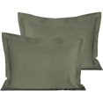 thumbnail image 1 of NTBAY 2 Pack Washed Cotton Standard Pillow Shams, Breathable and Comfortable, 20" x 26", Smoke Gray, 1 of 5