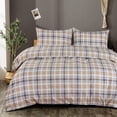 thumbnail image 1 of NTBAY 2 Pieces Washed Cotton Twin Duvet Cover Set, Breathable Zipper Closure Comforter Cover Set for Kids, Yellow Plaid, 1 of 4