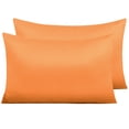 thumbnail image 1 of NTBAY 24 Pack Silk Satin Standard Pillowcases with Hidden Zipper, Super Soft Bed Pillow Cases for Hair and Skin, 20"x26", Orange, 1 of 5