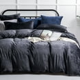 thumbnail image 1 of NTBAY 3 Piece Velvet King Duvet Cover Set with Zipper Closure and Corner Tie, Ultra Soft and Luxury Comforter Cover Set, 90"x104", Charcoal Gray, 1 of 5