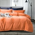 thumbnail image 1 of NTBAY 3 Piece Velvet King Duvet Cover Set with Zipper Closure and Corner Tie, Ultra Soft and Luxury Comforter Cover Set, 90"x104", Orange, 1 of 5