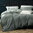 thumbnail image 1 of NTBAY 3 Pieces Satin King Duvet Cover Set, Ultra Luxury and Soft with Hidden Zipper Design Comforter Cover Set, Dark Gray, 1 of 5