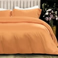 thumbnail image 1 of NTBAY 3 Pieces Satin Twin Duvet Cover Set, Ultra Luxury and Soft with Hidden Zipper Design Comforter Cover Set, Orange, 1 of 5