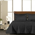 thumbnail image 1 of NTBAY 3 Pieces Silk Satin King Quilt Set, Luxury Bedspread Coverlet Set, 106"x92", Black, 1 of 5