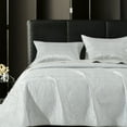 thumbnail image 1 of NTBAY 3 Pieces Silk Satin Queen Quilt Set, Luxury Bedspread Coverlet Set, 90"x92", Light Gray, 1 of 7