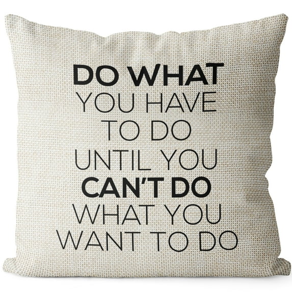 NTBAY Decorative Throw Pillow Case Simple Word Cushion Cover 18x18 inch Square Pillowcase for Couch Sofa Patio Chair