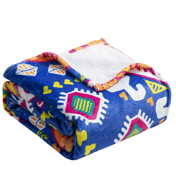 NTBAY Flannel Fleece Toddler Blanket, Fuzzy Soft Printed Baby Crib Blanket, 40"X50", Vintage Bohemian