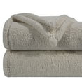 thumbnail image 1 of NTBAY Fluffy Sherpa Throw Blanket for Couch Sofa, Ultra Soft, Warm and Lightweight Shaggy Blanket, 51"x67", Light Gray, 1 of 5