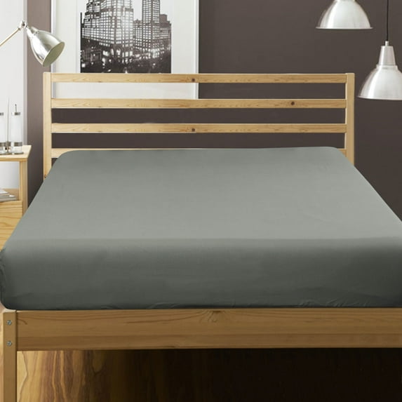 NTBAY Microfiber Queen Fitted Sheet, Ultra Soft and Breathable Fitted Bed Sheet with 15" Deep Pocket, 60x80 inch, Dark Gray