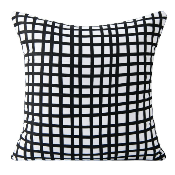 NTBAY Microfiber Throw Pillow Cover Decorative Square Pillowcase Black and White Print Cushion Case for Couch Sofa Bed Chair, 18 x 18 inch
