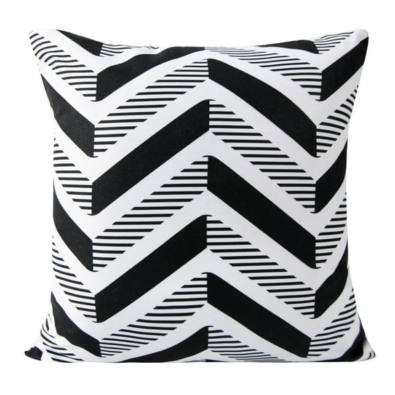 NTBAY Microfiber Throw Pillow Cover Decorative Square Pillowcase Black and White Print Cushion Case for Couch Sofa Bed Chair, 18 x 18 inch