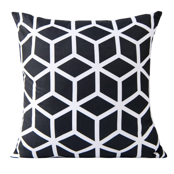 NTBAY Microfiber Throw Pillow Cover Decorative Square Pillowcase Black and White Print Cushion Case for Couch Sofa Bed Chair, 18 x 18 inch