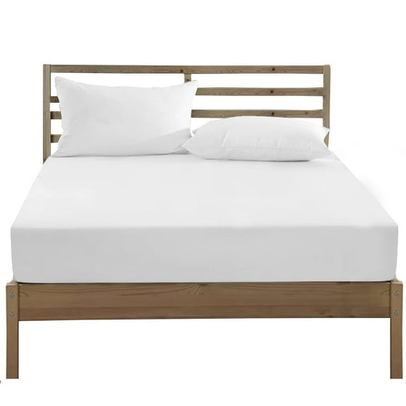 NTBAY Microfiber Twin Fitted Sheet, Ultra Soft and Breathable Fitted Bed Sheet with 15" Deep Pocket, 39x75 inch, White