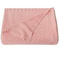 thumbnail image 1 of NTBAY Natural Cable Knit Baby Blanket, Soft and Cooling Touch Toddler Blanket, 30 x 40 Inches, Pink, 1 of 5