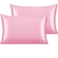 thumbnail image 1 of NTBAY Satin Pillowcase Silky For Hair And Skin Envelope Closure Pillow Case 2 PC, California King (20 x 40 in), Pink, 1 of 2