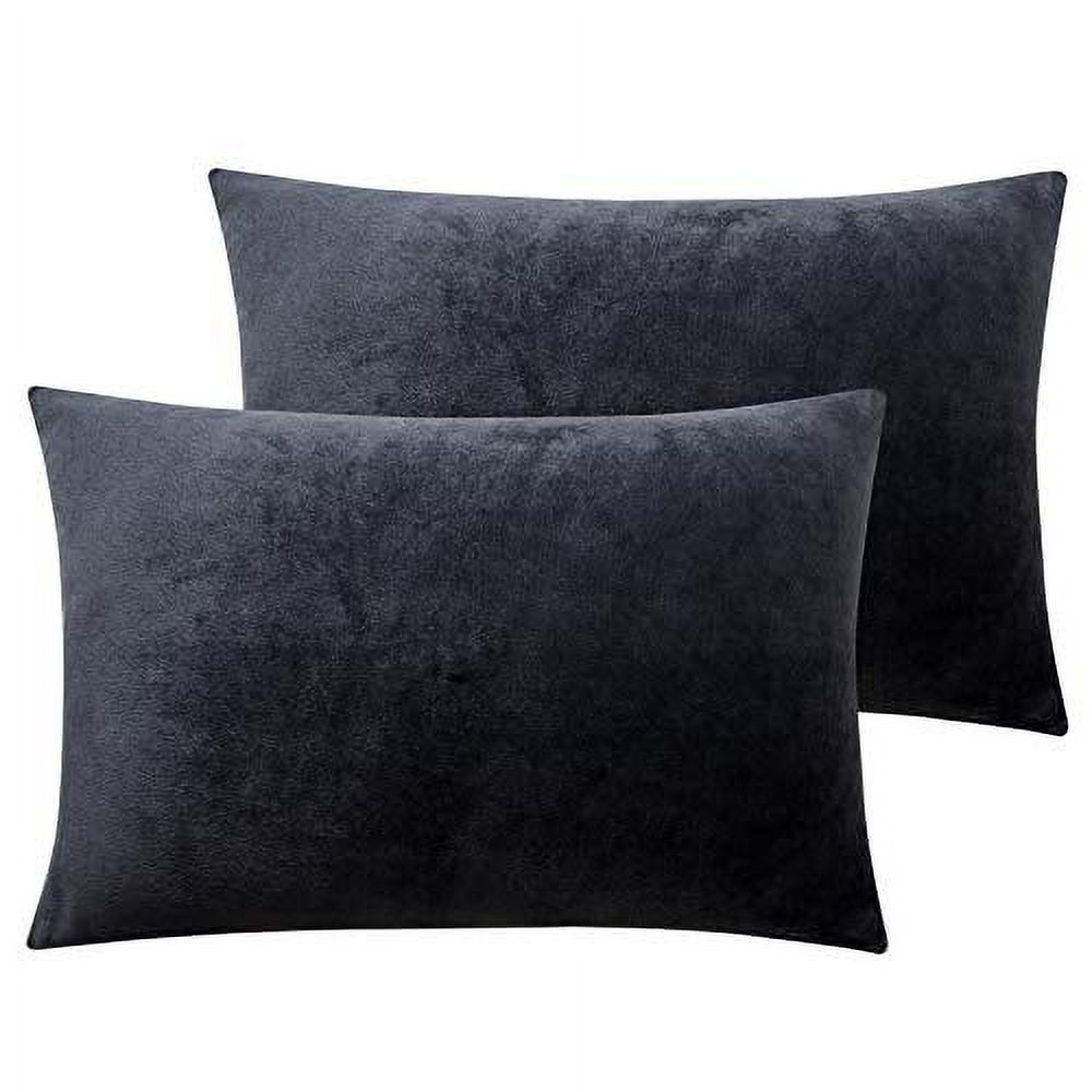 NTBAY Solid Velvet Toddler Pillowcases, 2 Packs Super Soft and Cozy Luxury Zippered Travel