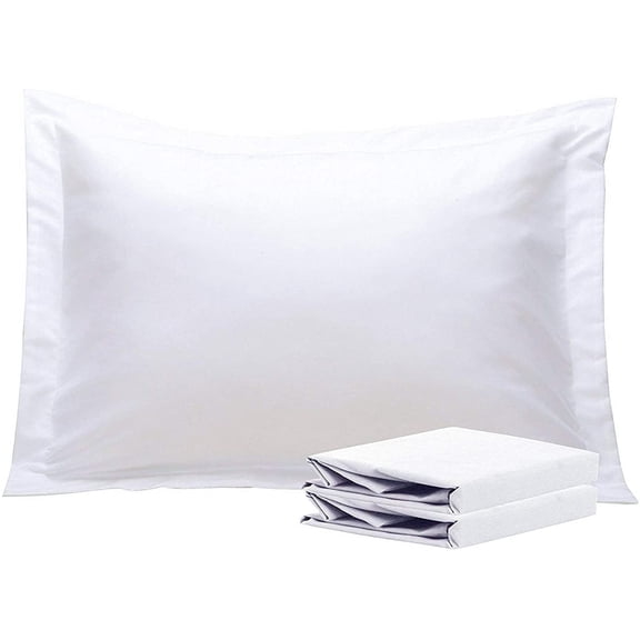NTBAY Standard Pillow Shams, Set of 2, Microfiber, White | Brushed Microfiber Shams with 1 Inch Flange and Envelope Closure, 20 x 26 Inches, Inserts Not Included