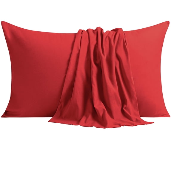 NTBAY Ultra Soft Double Brushed Microfiber Pillowcase Set, Hypoallergenic, California King, Wine Red, 2 Pack