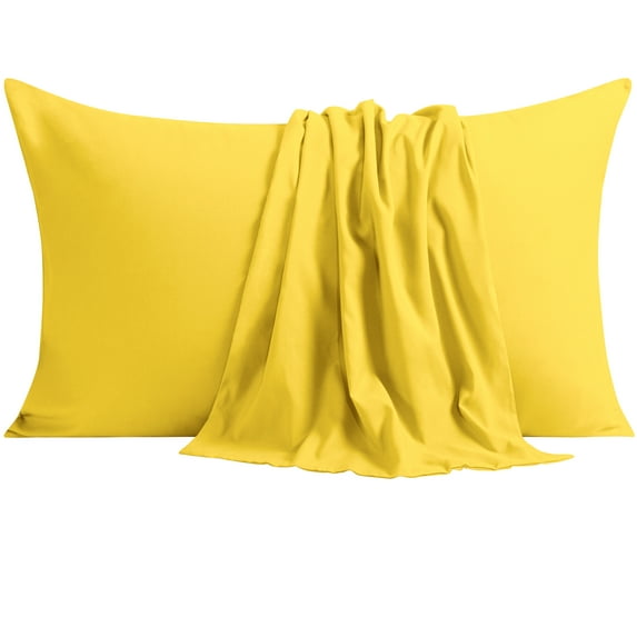 NTBAY 6 Pack 100% Brushed Microfiber King Pillowcases, 1800 Super Soft and Cozy, Wrinkle, Fade, Stain Resistant with Envelope Closure Bed Pillow Cases, 20"x40", Yellow