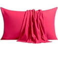 thumbnail image 1 of NTBAY Ultra Soft Double Brushed Microfiber Pillowcase Set, Hypoallergenic, King Size, Magenta, 2 Pack, 1 of 5