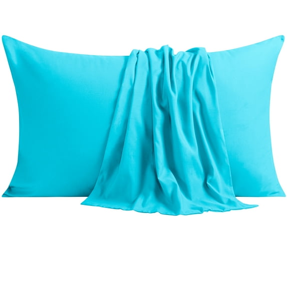 NTBAY Ultra Soft Double Brushed Microfiber Pillowcase Set, Hypoallergenic, Queen Size, Blue, 6 Pack