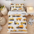 thumbnail image 1 of NTBED 4 Pieces Construction Toddler Bedding Set for Baby Boys Truck Vehicles Excavator Cars Printed White, 1 of 8