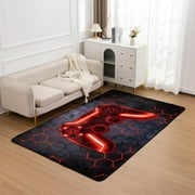 NTBED Game Console Area Rug for Bedroom Sofa Playroom Gaming Geometric Bedside Rugs Gamer Decorative Floor Mat Carpet (5x8 Feet, Red)