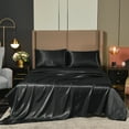 thumbnail image 1 of NTBED Satin Sheets Full Black Luxury Silky Bed Sheets 1800 Microfiber Sheet Set 4 Pcs, 1 of 6