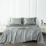 NTBED Satin Sheets Queen Gray Luxury Silky Bed Sheets 1800 Microfiber Sheet Set 4 Pcs deal from Walmart