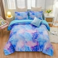 thumbnail image 1 of NTBED Tie Dye Constellation Ombre Comforter Set Full Gradient Galaxy Bedding Set Blue Purple 6pcs, 1 of 8