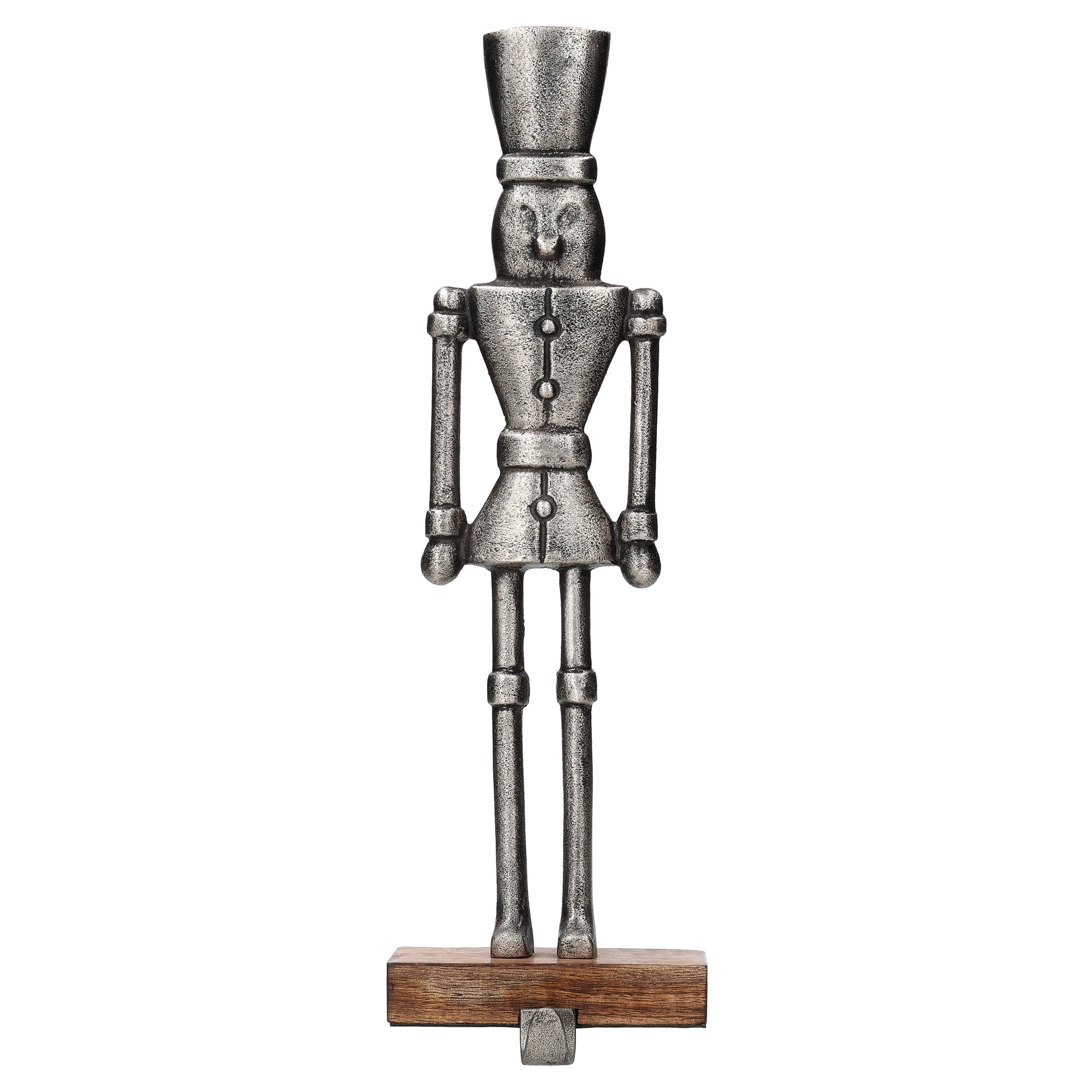 Large Silver Nutcracker Christmas Stocking Holder, 15.5", by Holiday Time
