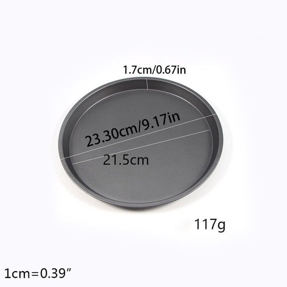 NTCLHFXU 9 Inch Pizzas Baking Crisper Tray, Professional Pizza Pan Non Stick Carbon Steel Round Bakeware Plate Heats Quickly and Evenly Baking Gift