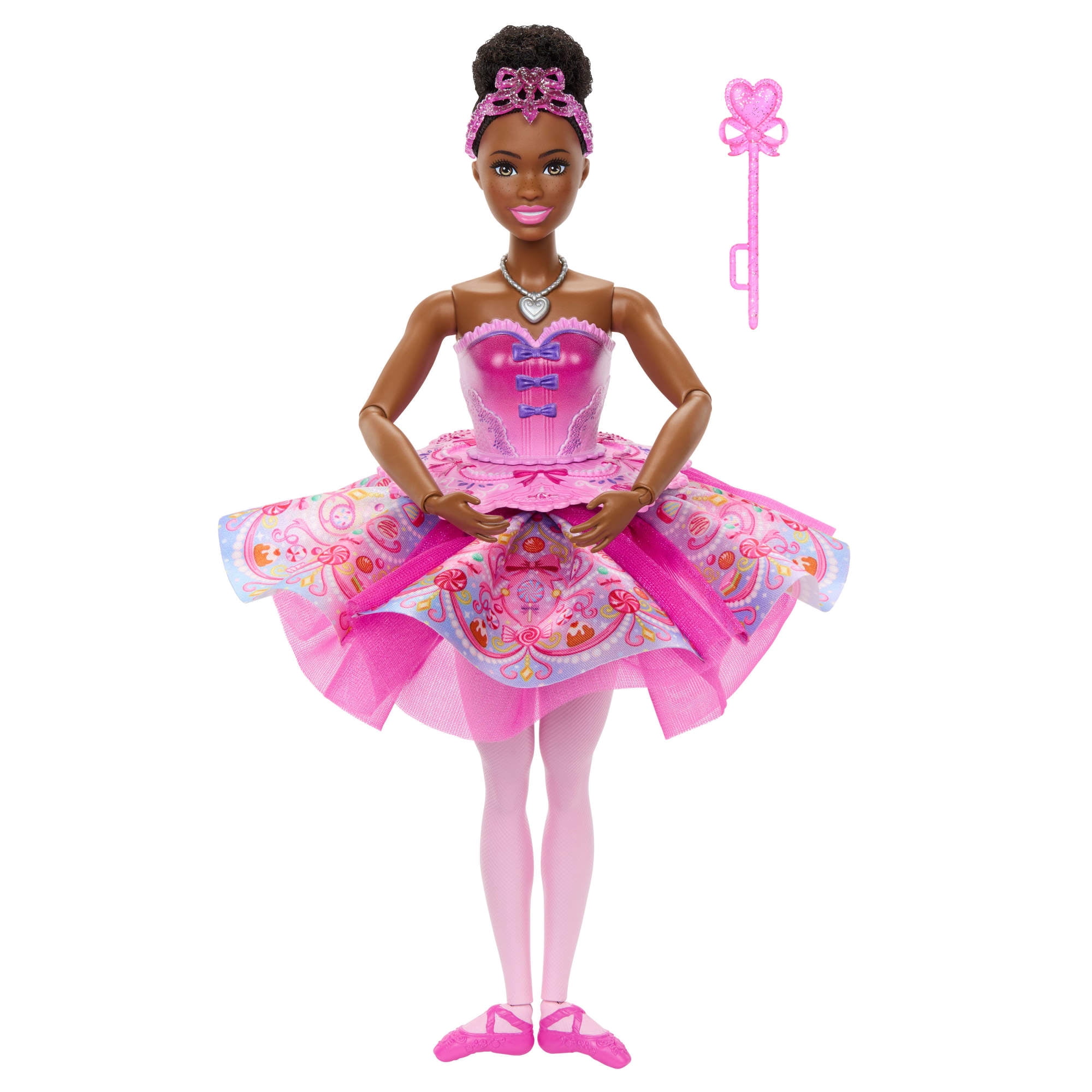 Barbie in the Nutcracker Sugar Plum Doll with Transforming Tutu, Wand & Ballerina Accessories, Brown Hair