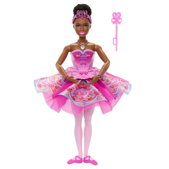 Barbie in the Nutcracker Sugar Plum Doll with Transforming Tutu, Wand & Ballerina Accessories, Brown Hair
