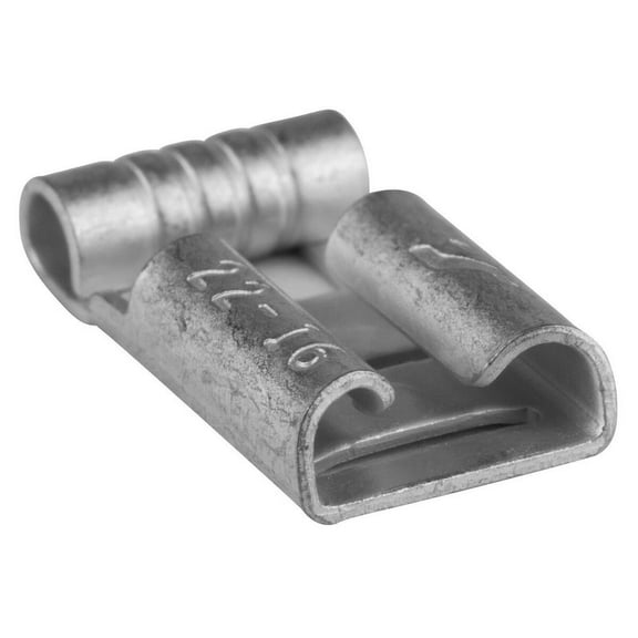 NTE 76-FT22 1/4" (22-18) Non-insulated Female Disconnect Crimp Flag Terminal 10 Pcs.