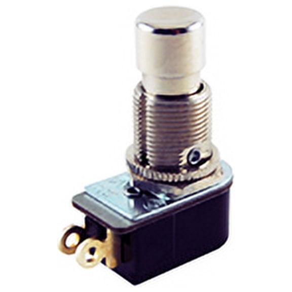 NTE Electronics 54-067 PUSHBUTTON SPST 6A 125VAC SOLDER LUG TEMINALS ON END