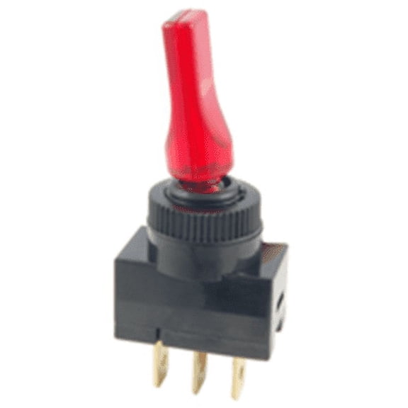 NTE Electronics 54-705-R SWITCH TOGGLE SPST 20A 12VDC RED LEVER .25" QC