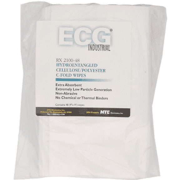 NTE Electronics RX2100-48 HYDROENTANGLED CL/POLY C-FOLD WIPES 48/PKG