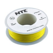NTE Electronics WH16-04-25 Hook Up Wire 300V 16 Gauge Stranded 25' Yellow